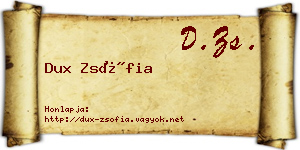 Dux Zsófia névjegykártya
