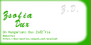 zsofia dux business card